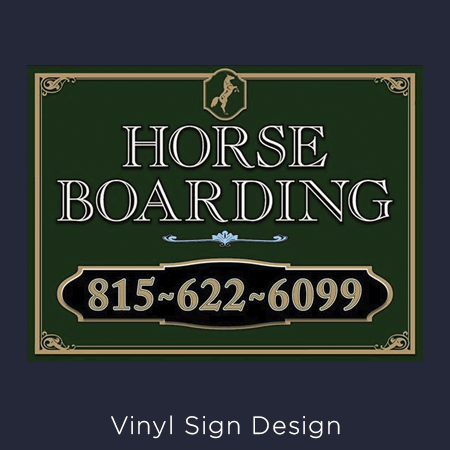 image of a horse boarding sign